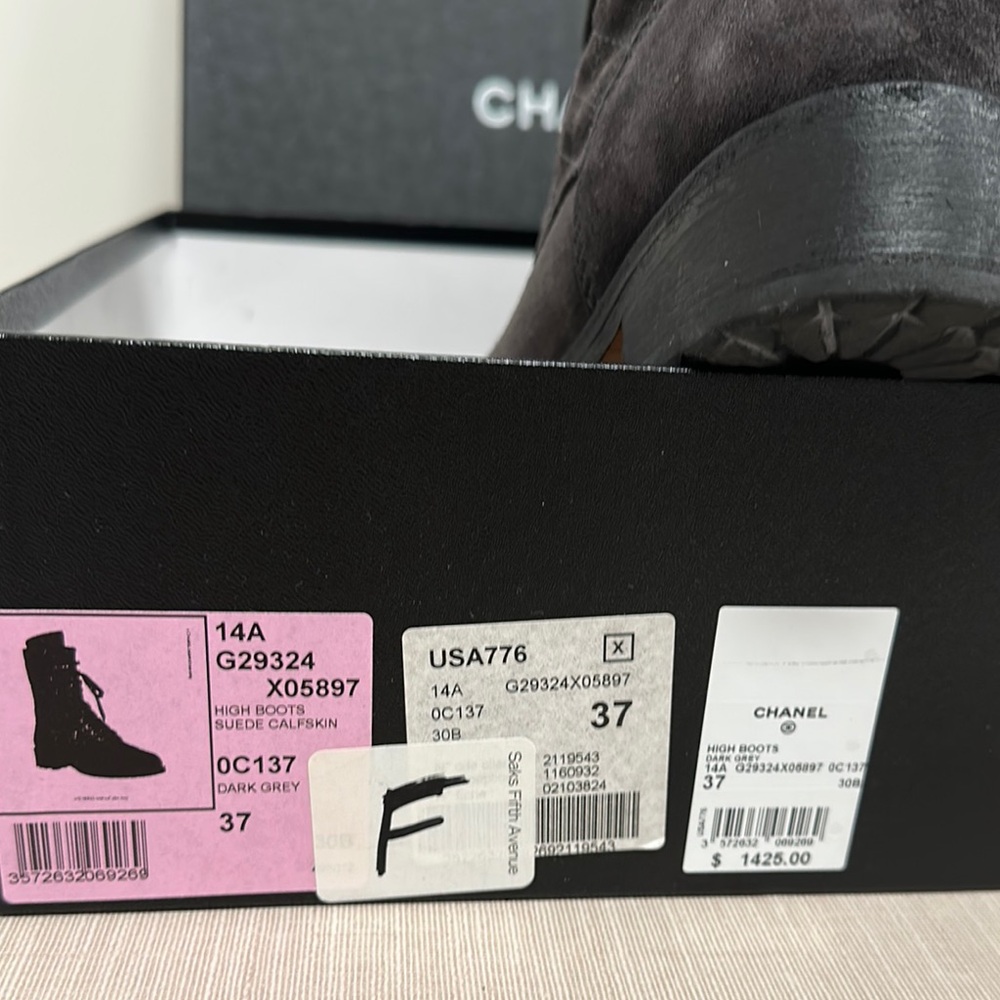 100% AUTHENTIC CHANEL Gray Women’s Boots - Picture 14 of 16